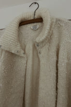 1980's POPCORN KNIT PUFF SLEEVE CARDIGAN | SIZE M