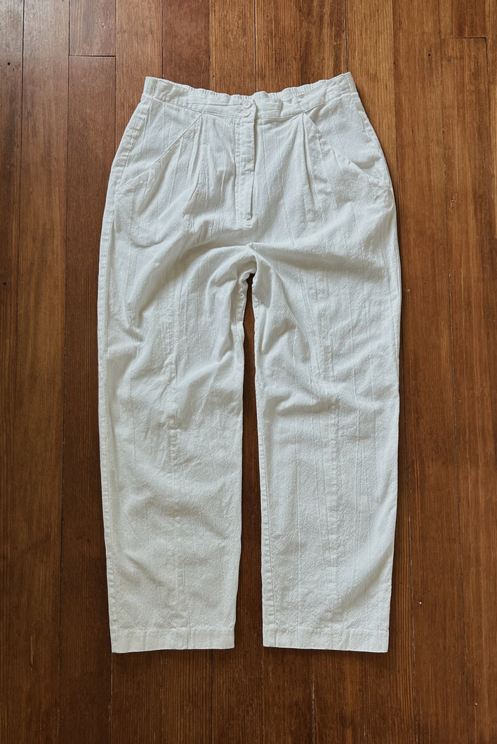 EARLY 1990's CREPE COTTON TROUSERS | SIZE 28