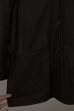 1990's XOE CHOCOLATE SOFT PEBBLED LEATHER JACKET | SIZE L/XL