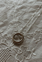 1990's STERLING + GLASS CABOCHON DISC PENDANT ON 925 STERLING LINK CHAIN