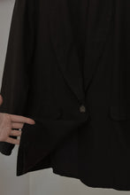 1990's PURE SILK BLACK LONDON FOG BLAZER | SIZE M/L