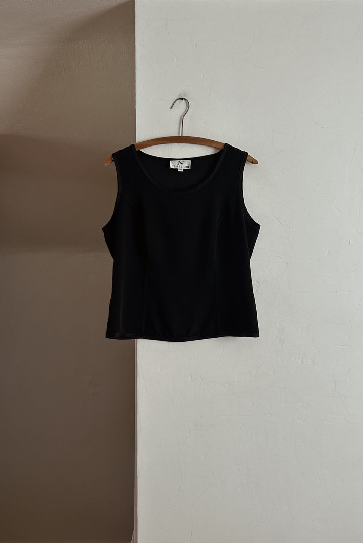 1990's BLACK CORSET PLEAT TANK