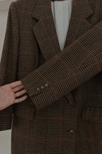 1990's PUMPKIN PLAID WOOL DIANA BLAZER | SIZE XL