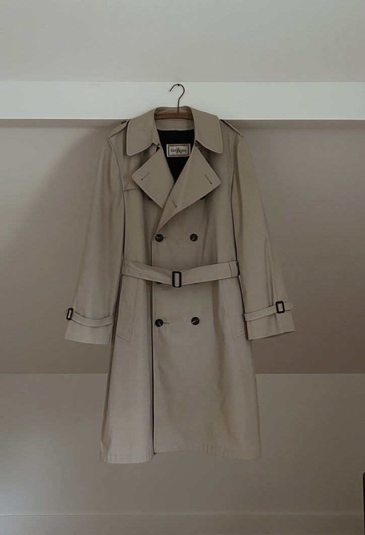 1980's GLENEAGLES FLANNEL LINED CLASSIC TRENCH | SIZE M/L