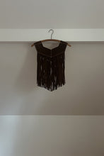 1970's CHOCOLATE SUEDE FRINGE COLLAR