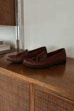 1990's BRICK RED LEATHER TASSEL LOAFERS | SIZE 8