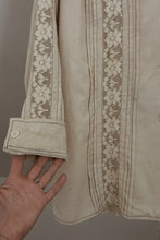 1970's PURE RAW SILK PLEATED LACE BUTTON BLOUSE | SIZE S/M
