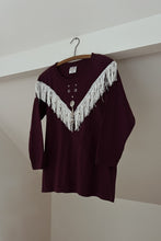 1990's SOUTHWESTERN COTTON FRINGE TEE | SIZE M