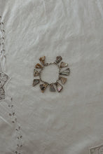 1980's STERLING SILVER + MOTHER OF PEARL CHARM BRACELET