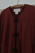 1990's HOUNDSTOOTH FROG CLOSURE PEPLUM JACKET | SIZE 2XL