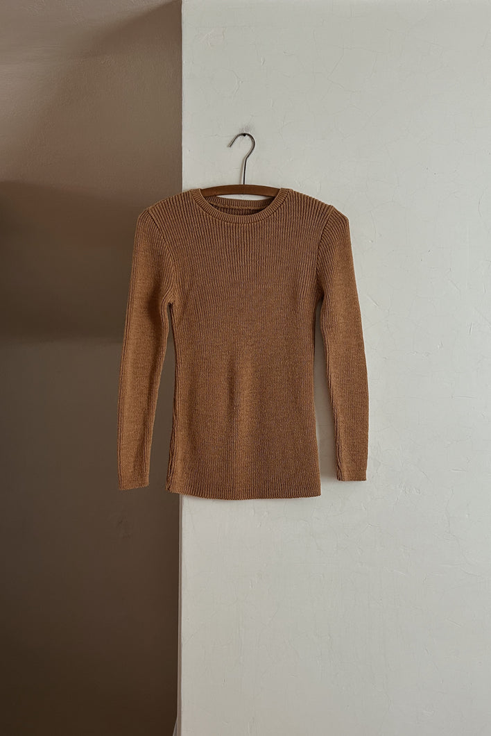 1960's CAMEL RIB KNIT PULLOVER