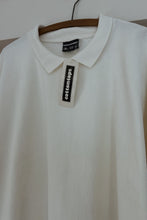 1980's WHITE COTTON OVERSIZED POLO RAGLAN | SIZE XL