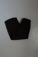 1990's SONDRA SARDIS BLACK LINEN CROP LOUNGE TROUSERS | SIZE S