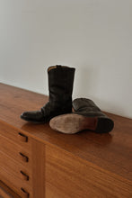 1980's CLASSIC JUSTIN BLACK LEATHER ROPER BOOTS | SIZE 9.5/10