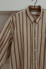 1990's TRACK STRIPE COTTON BUTTON DOWN | SIZE XL