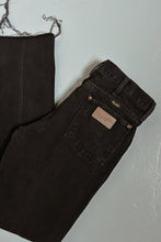 1980's WRANGLER WASHED BLACK RAW HEM COWBOY DENIM | SIZE 29