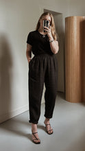 1990's FINZI NEW YORK BLACK PURE LINEN LOUNGE TROUSERS | SIZE M
