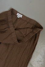 VELVET PURE LINEN CARAMEL WIDE LEG LOUNGE TROUSERS | SIZE XL
