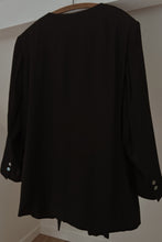 1990's DEENE NEW YORK MINIMAL WOVEN BLACK BLAZER | SIZE 3XL