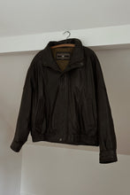 1990's CHOCOLATE LEATHER MEMBERS ONLY BOMBER | SIZE XL