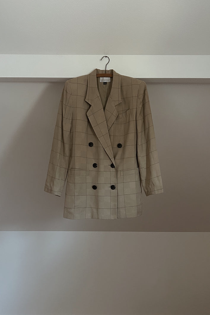 1990's WOVEN PLAID BLAZER | SIZE S