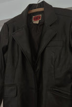 1990's RVT FAUX LEATHER BLACK BLAZER JACKET | SIZE M
