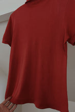 1960's MOD CHERRY BUTTON LINED ZIP TEE | SIZE S/M