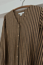 1990's LIMITED RAW SILK STRIPE DUSTER DRESS | SIZE XS/S