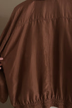 1990's PURE SILK COCOA BOMBER JACKET | SIZE M/L