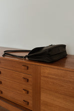 1990's FAUX COACH BLACK FAUX LEATHER MESSENGER