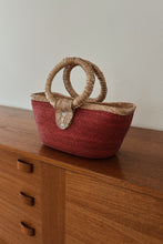 1990's MEXICAN STRAW TOTE BAG | 12" x 6"