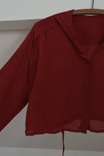 1920's RARE ANTIQUE CRIMSON SILK CHIFFON BOUDOIR JACKET | SIZE S/M AS IS