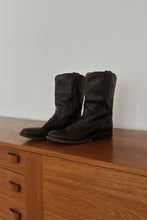 1980's JUSTIN CLASSIC BLACK LEATHER COWBOY ROPERS | SIZE 10