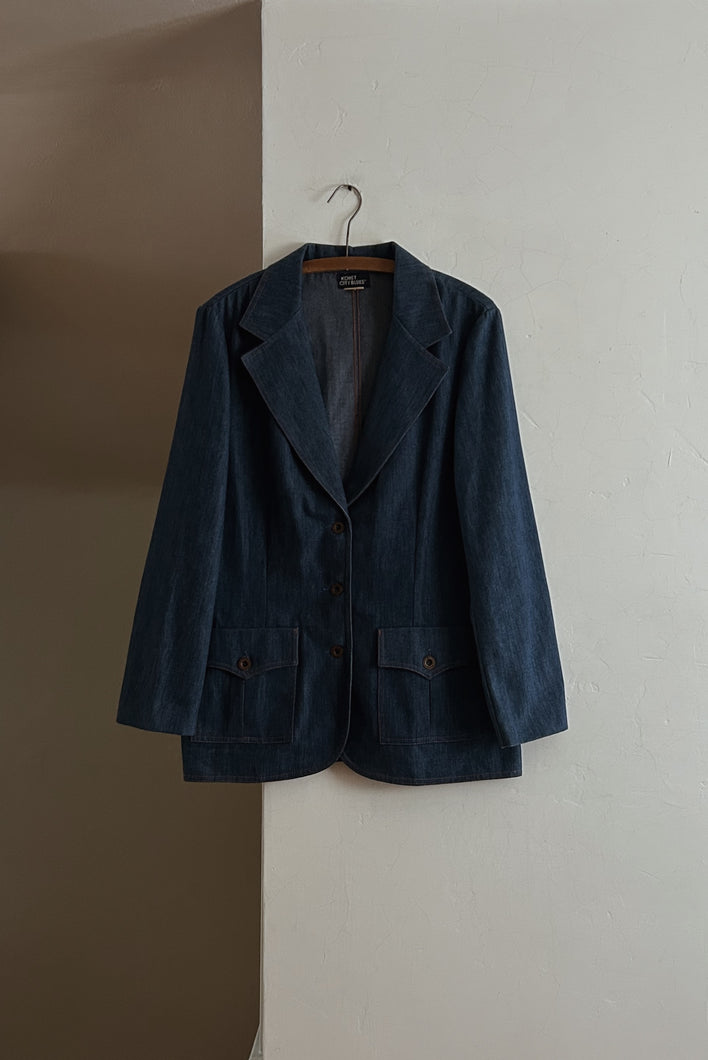1970's WESTERN DENIM BLAZER | SIZE M