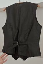 1990's WILSONS BLACK BUTTERY LEATHER VEST | SIZE S/M