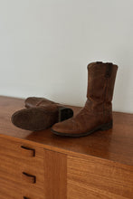 1980's JUSTIN CHOCOLATE LEATHER COWBOY BOOTS | SIZE 9