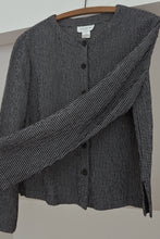 1990's JONES LINEN GINGHAM BOXY BUTTON BLOUSE | SIZE S/M