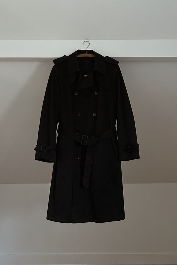 1980's STORMPORT BLACK CANVAS TRENCH | REMOVABLE LINER | SIZE L