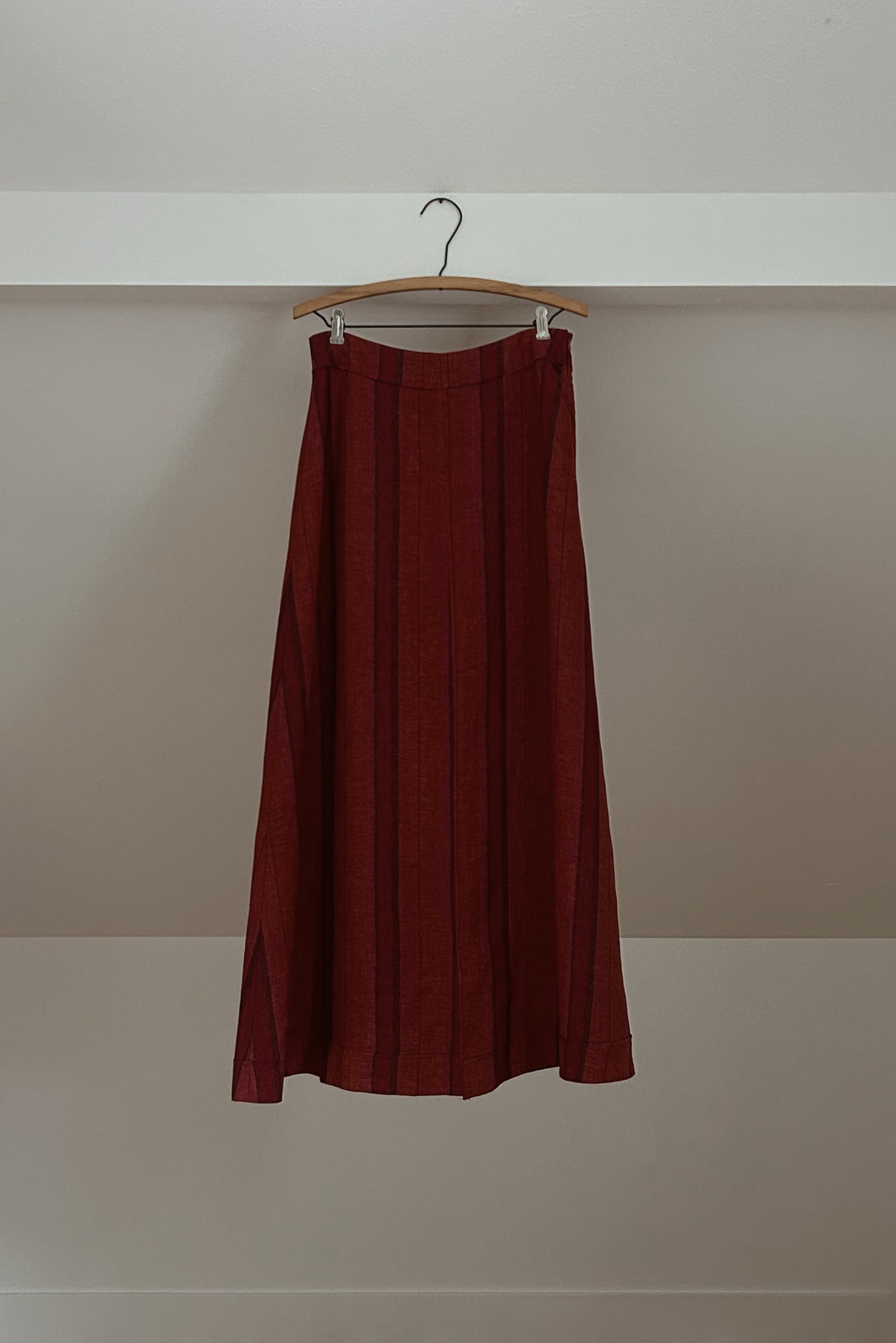 1990's FOX'S PURE LINEN STRIPE MAXI SKIRT | SIZE M