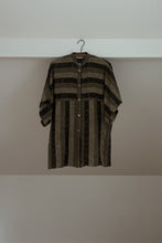 1970's FLAX STRIPE DOLMAN TUNIC | SIZE M