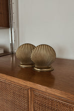 MID CENTURY BRASS SHELL BOOKENDS