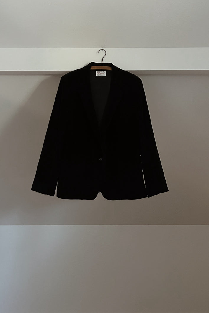 1970's BLACK COTTON CORDUROY BLAZER | SIZE M/L