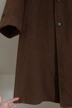 1950's RARE SEASON SKIPPER CHOCOLATE WOOL COAT | SIZE L | REMOVABLE SATIN LINING