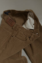 Y2K RALPH LAUREN CAMEL CORD CROPPED KICK FLARES | SIZE 28