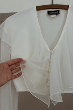 1990's SAUCI FEMME ORGANZA CROP BLOUSE | SIZE S