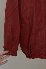 1980's RED LEATHER BOMBER JACKET | SIZE S