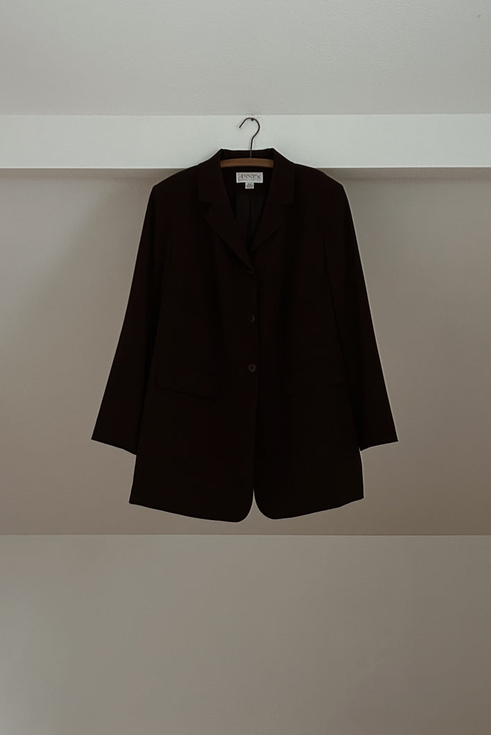 1990's MINIMAL CHOCOLATE BLAZER | SIZE XL