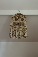 1980's LA CHINE EQUESTRIAN PRINT BUTTON BLOUSE | SIZE L