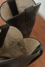 1980's JUSTIN BLACK LEATHER COWBOY BOOTS | SIZE 8