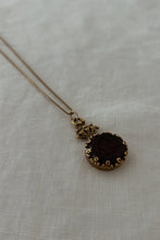 1970's GOLDETTE BRASS + GLASS CAMEO PENDANT ON GOLD FILL MONET CHAIN